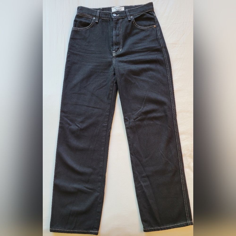 REFORMATION Women's Cowboy High Rise Straight Black Jeans. Size 26